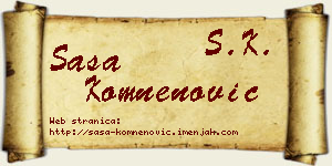 Saša Komnenović vizit kartica